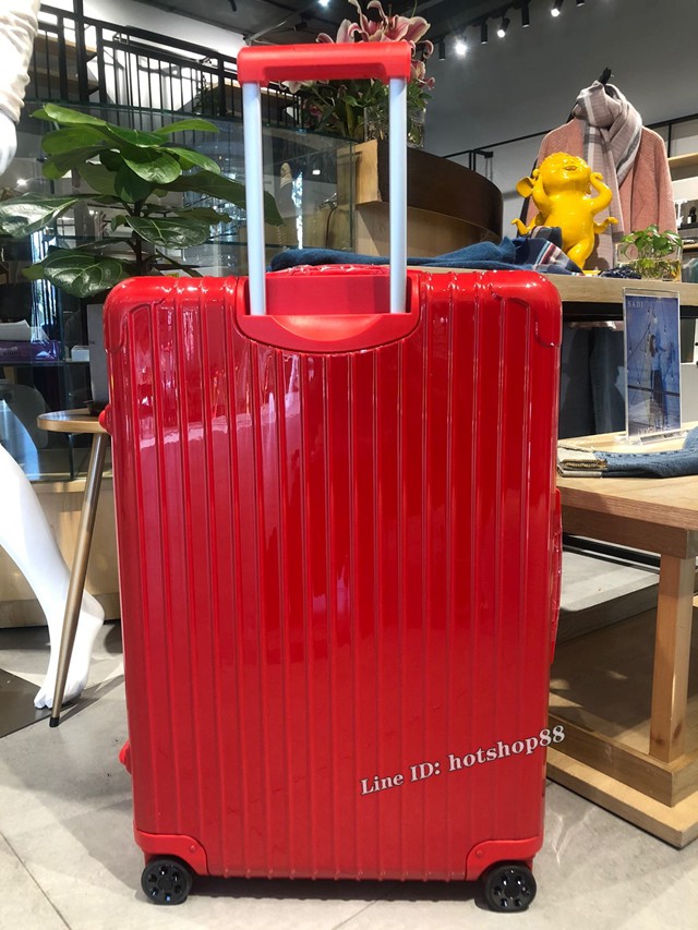 RIMOWA行李箱四輪拉杆箱 essential最新系列 日默瓦純PC高端拉杆箱 紅色 gdx1232